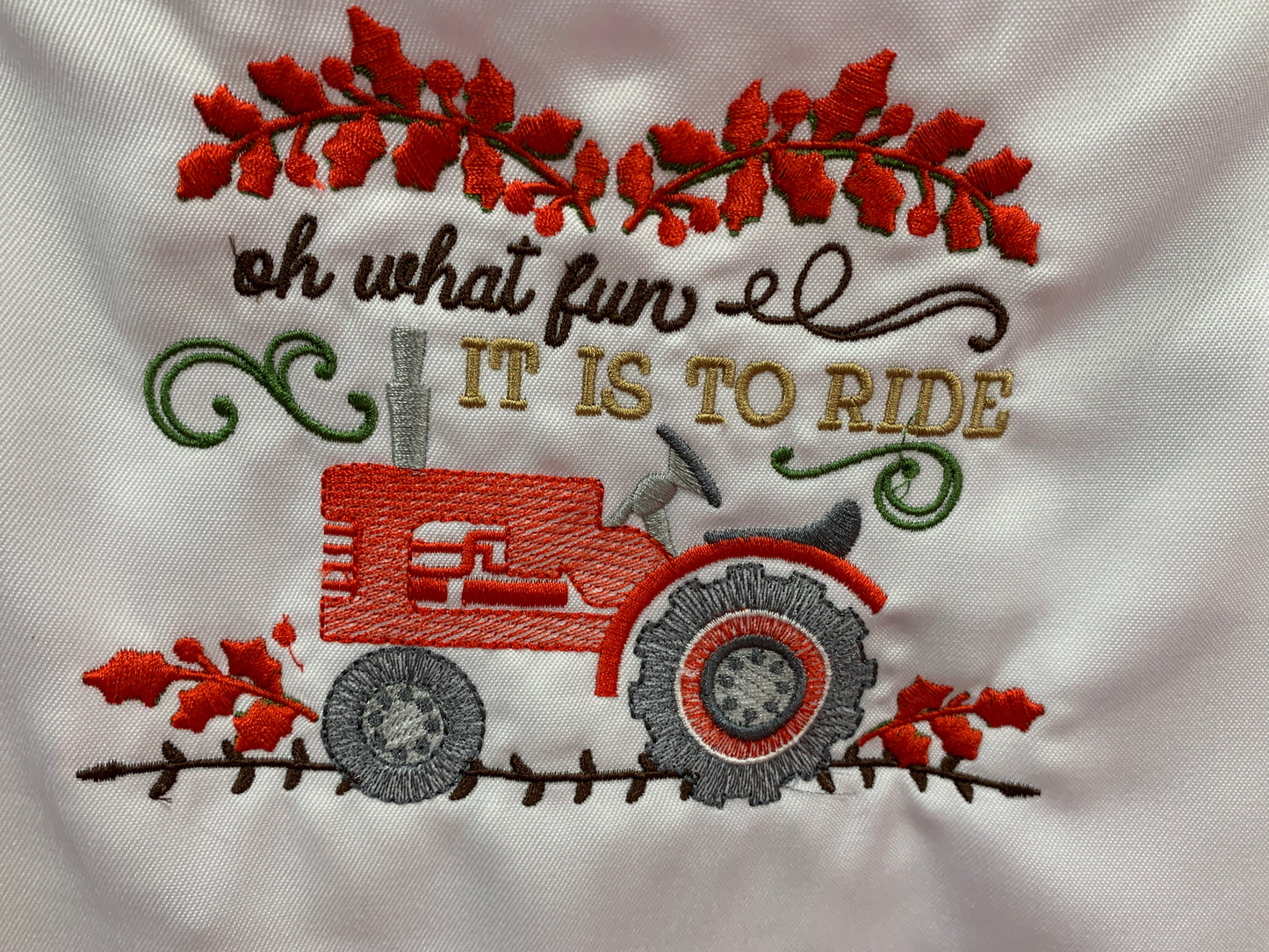 Tractor Holiday Scene Embroidered Towels