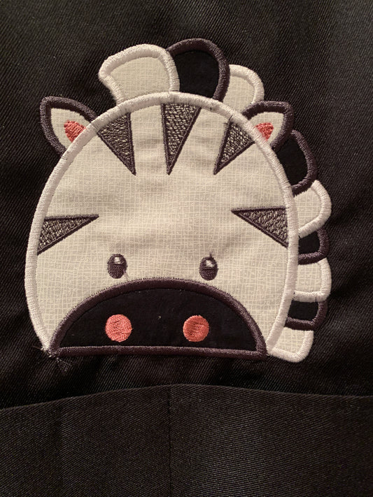 Children's Apron - Appliqued Zebra